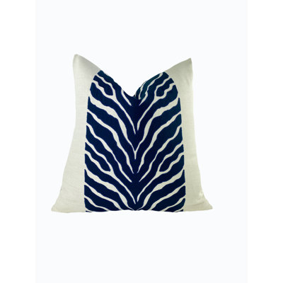 Zebra Embroidered Throw Pillow Cover