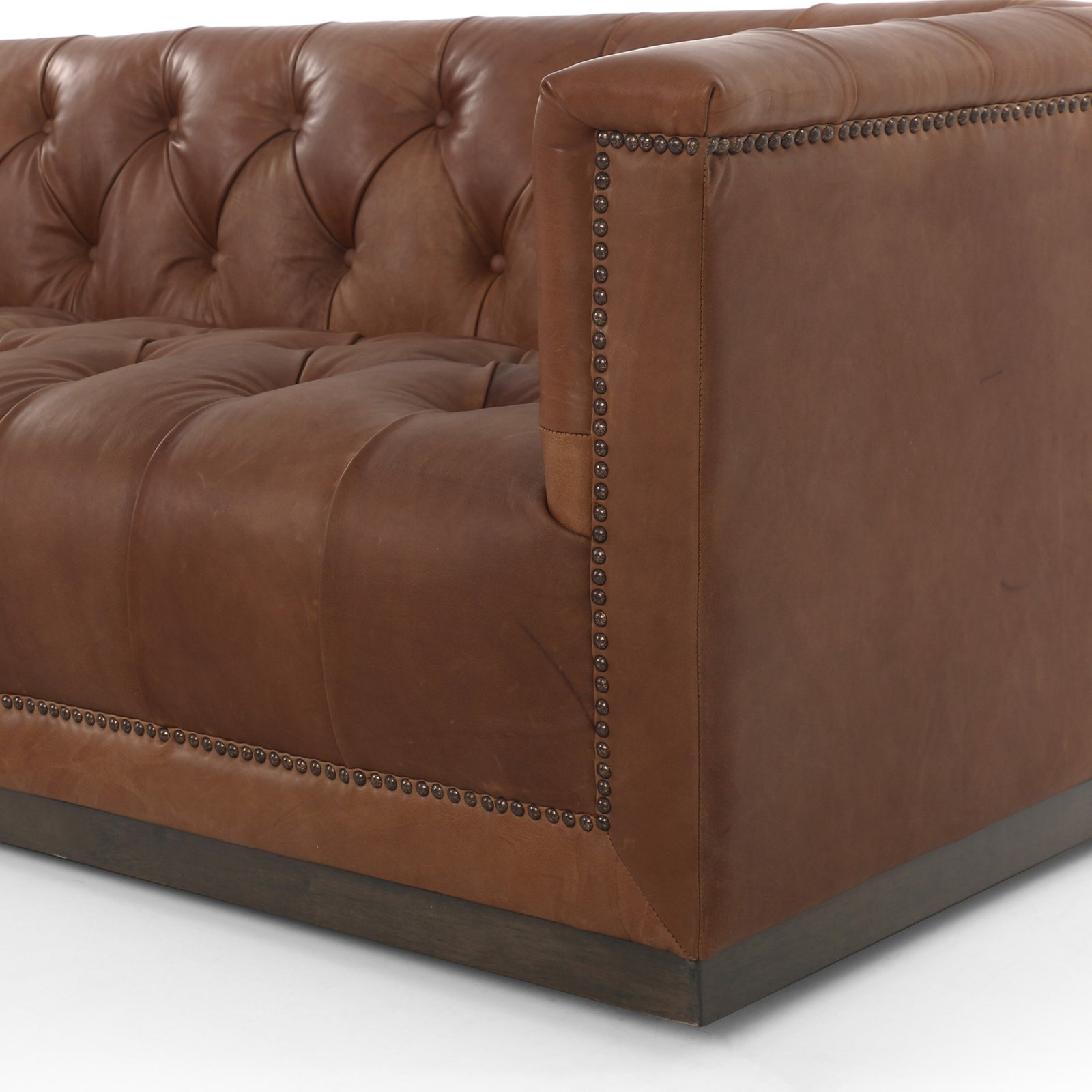 Byer 95'' Upholstered Sofa, Heirloom Sienna Genuine Leather