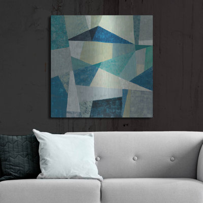 Ivy Bronx 'Indigo Geo Metric' by Silvia Vassileva, Metal Wall