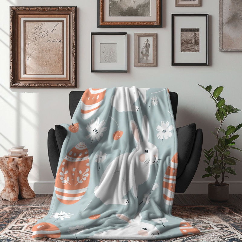 Boho Hop - couverture sherpa de qualité supérieure 1 pièce, L 50 po x L 60 po