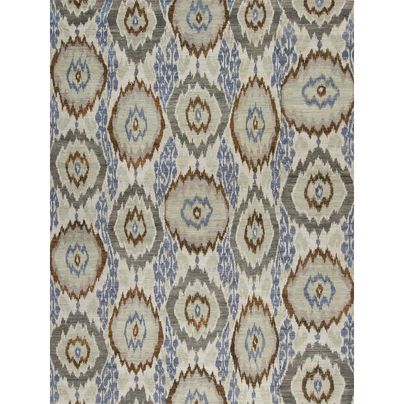 Jazz Hand Knotted Wool Area Rug, Rectangle 8' x 10'