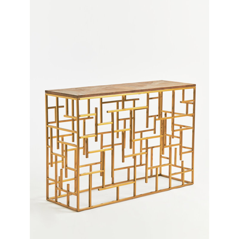 122cm Solid Wood Top Console Table