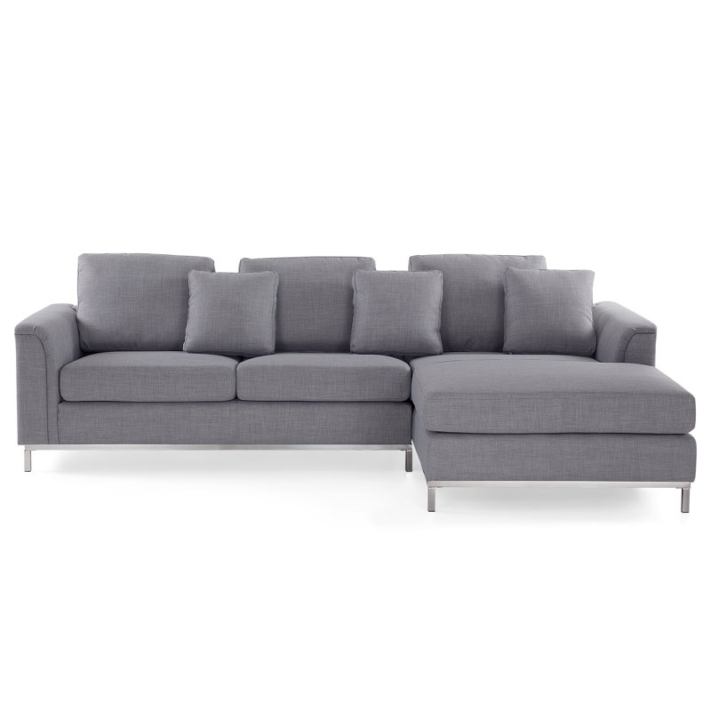 Kenna 4 Seater Corner Sofa , Light Grey, Right Hand Facing