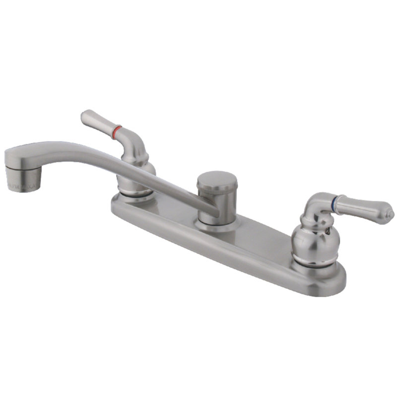 Magellan Centerset Double Handle Kitchen Faucet, Polished Chrome, Without Spray