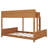 Full XL Over Full XL Wooden Bunk Bed With Built-In Storage Shelf & Ladder, Solid Wood Frame-461997201