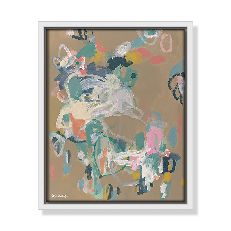«Abstract Flow Print» par Marisol Evora, L 9,5 po x H 11,5 po, Flotteur blanc