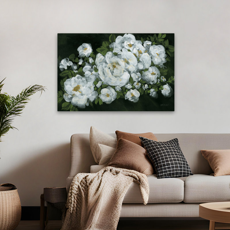 Fleurs florales - roses de minuit, H 32 po x l 48 po