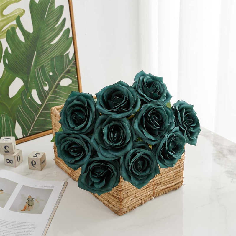 Bouquet de fleurs artificielles 10 pièces, Vert