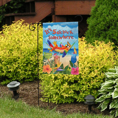 5 O'clock Parrot Summer Garden Flag