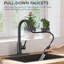Robinet de cuisine noir avec douchette extractible