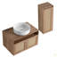 Meuble-lavabo de 30 po avec lavabo d'art en céramique et armoire latérale, 2 portes à fermeture en douceur, montage flottant, contreplaqué (emballage KD)