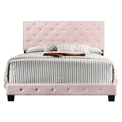 Lit vibrant rose - 48 po de hauteur x 64 po de largeur, 83 po de profondeur, style transitionnel avec rembourrage en mousse pour plus de confort: H 48 po x l 83 po x P, assemblage, rembourrage