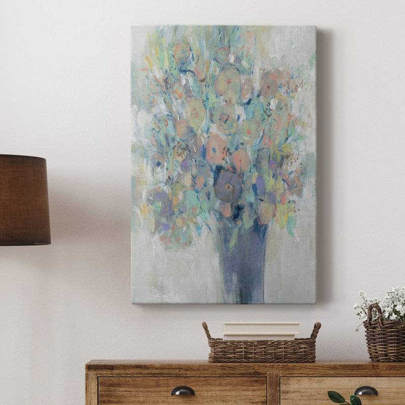 Bouquet II - peinture sur toile tendue, H 27 po x l 18 po x P 1 po