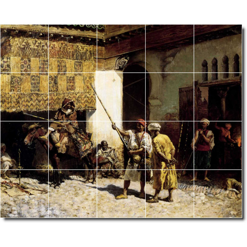 Carrelage mural décoratif en céramique 30 po x 24 po 6 po x 6 po, Edwin Week, peinture historique W09615
