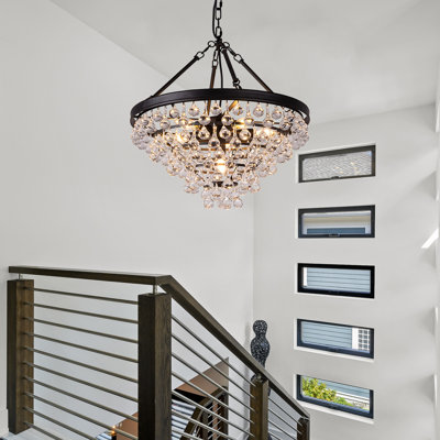 Jahmier Adjustable 8-Layer Waterdrop Crystal Chandelier
