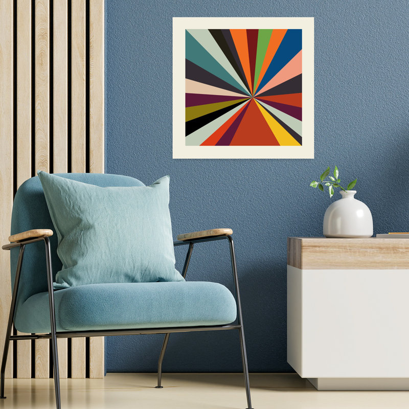 Contemporary Art Abstract Colourful Geometric Art, 18" H x 18" W
