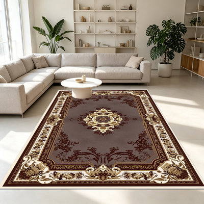 1PC Ornate Victorian - style Area Rugs for Living Room, Soft and Comfortable, Suitable for all seasons, easy - to - maintain, machine washable Indoor floor mat, suitable for Bedroom, Dining Room, Study, Hallway, Patio, Home Decor, Outdoor Decor.