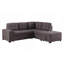 Canapé modulaire, canapé-lit modulaire en lin brun avec repose-pieds et rangement 87,75 po