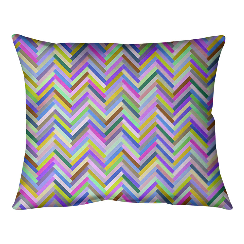 Coussin lombaire à chevron, 10 po x 14 po, Duvet synthétique, Mauve