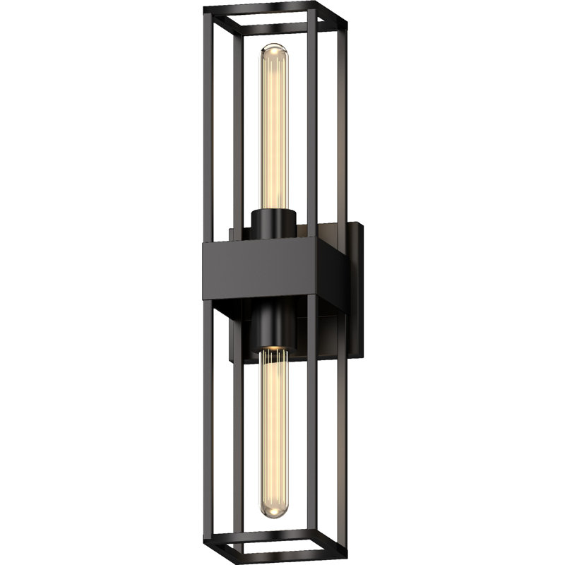 2-Light Indoor Antique Bronze 3D Square Rectangle Prism Bath or Vanity Light Bar, Wall Mount, or Wall Sconce, Antique Bronze