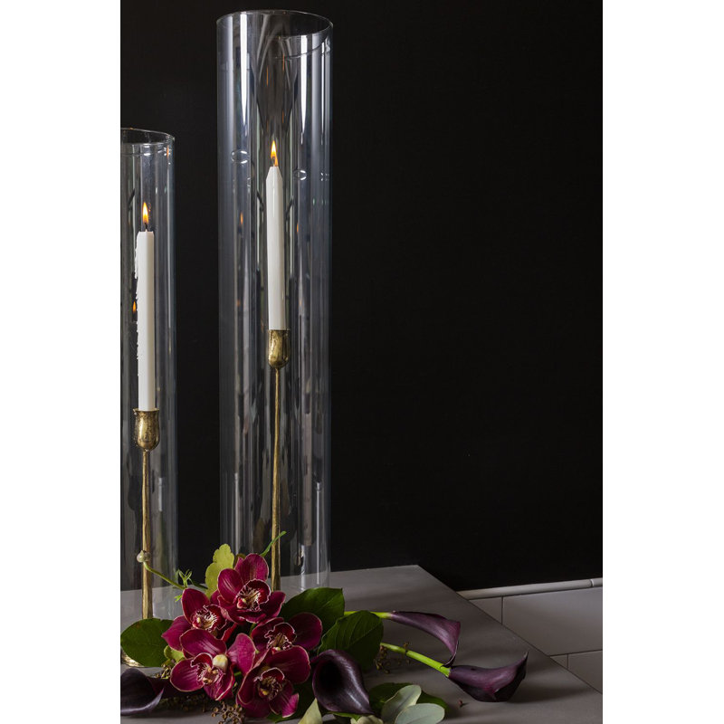 Glass Tabletop Hurricane, 30" H x 5.5" W x 5.5" D