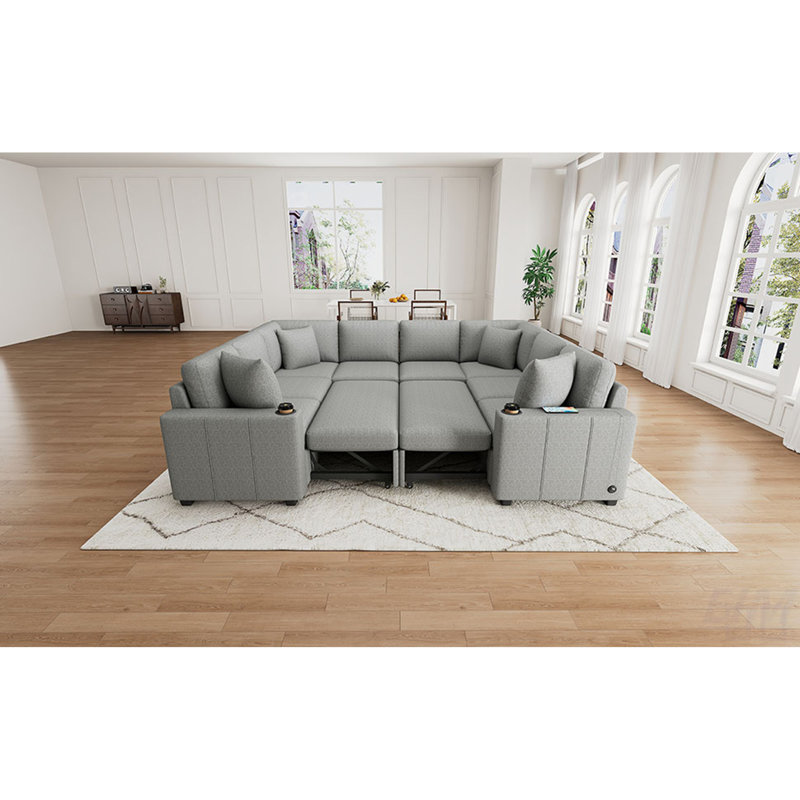 Canapé-lit convertible 108,7 po, Gris chenille