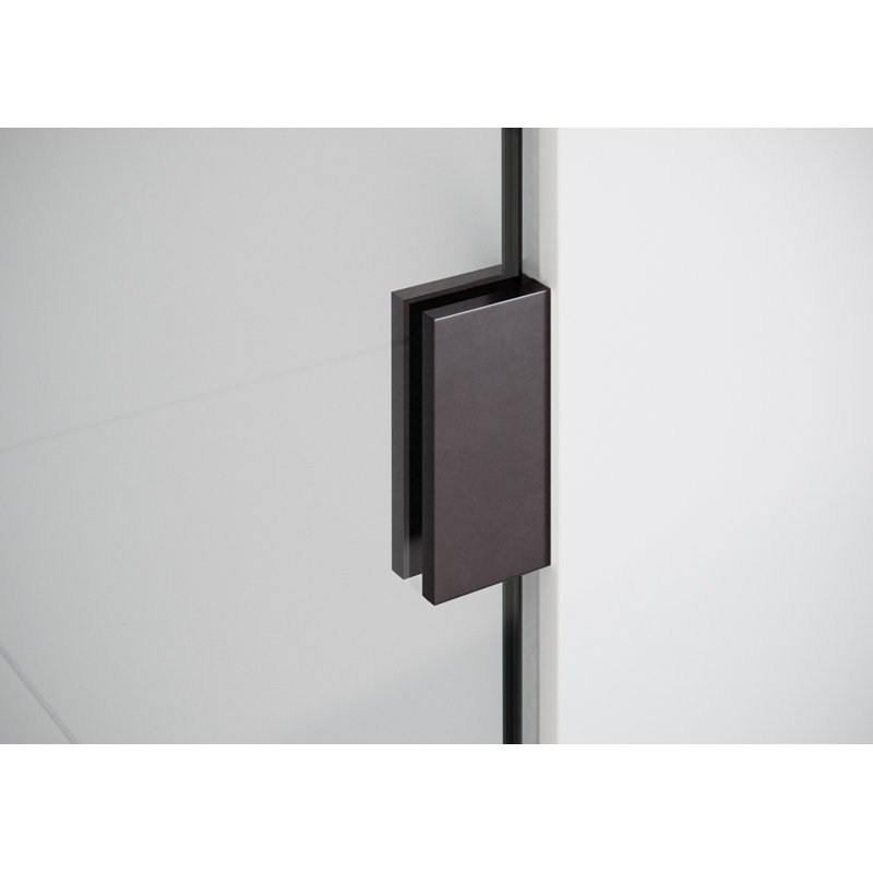 Aurora 30 in. x 78 in. Fully Frameless Fluted Radius Single Fixed Shower Panel, Satin Brass, Right Opening