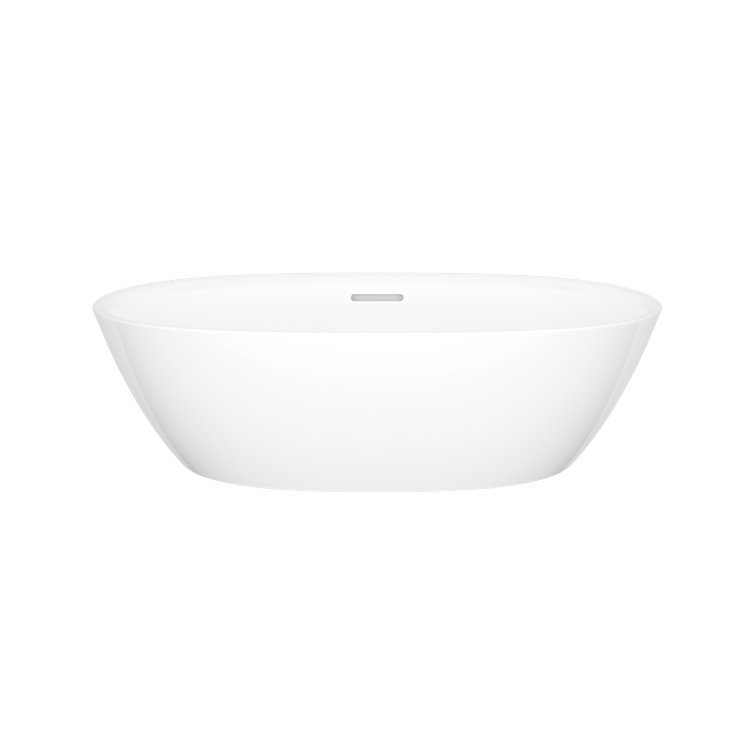 Lussari Standard White Oval Vessel Bathroom Sink with Overflow