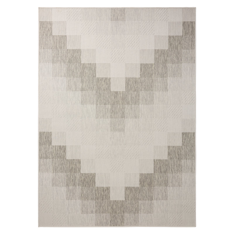 NICOLE MILLER NEW YORK Patio Country Ombre Chevron Outdoor Area Rug, Grey/Cream, Rectangle 3'11" x 5'2"