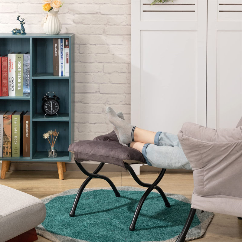 Quintanar 47cm Wide Solid Colour Footstool Ottoman