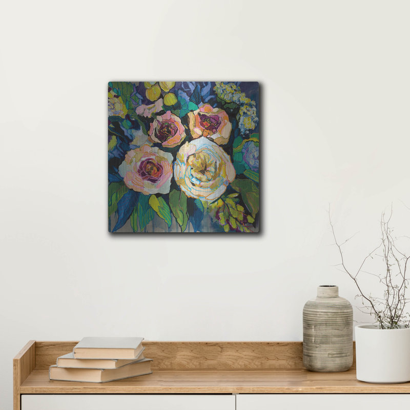 "Jardin de pivoines" par Jeanette Vertentes, H 12 po x l 12 po