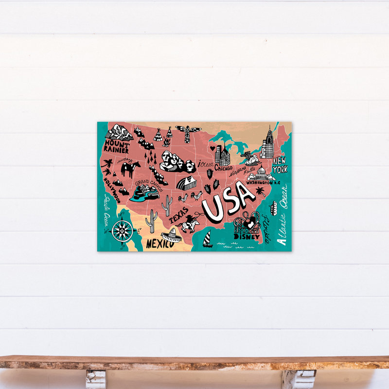 Art sur toile map des états-unis Montcalm