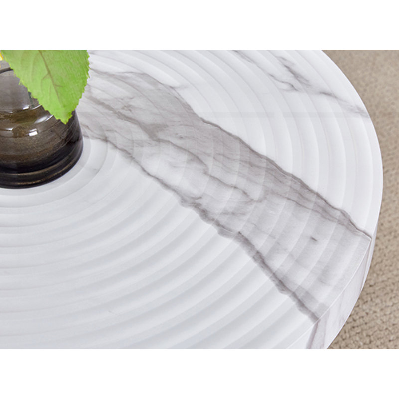 Table basse de 31 pouces de style campagne moderne, Blanc