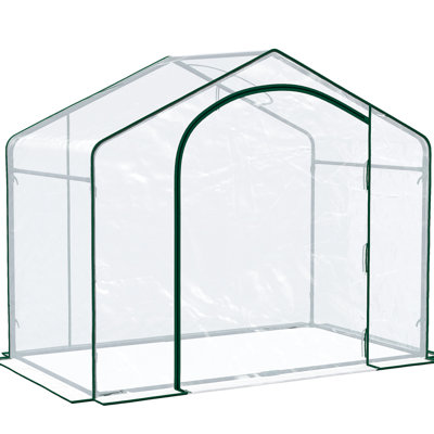 Serre de plain-pied avec structure en acier et système de ventilation portatif pour couverture d'herbes