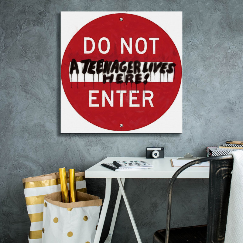 «Epic Graffiti» «Graffiti Sign 7» par Alonzo Saunders, art mural sur toile, 26 po x 26 po, H 26 po x l 26 po