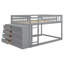 Lit superposé double avec 4 tiroirs et 3 tablettes - gris-1392442263