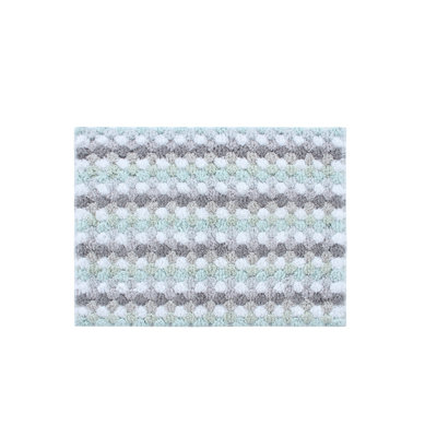 Macek 100% Cotton Bathroom Rug, Non Slip & Water Absorbent Soft Shaggy Mat