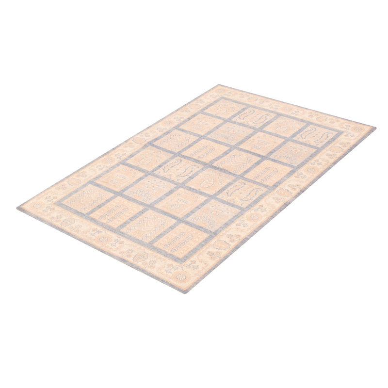 Tapis ivoire Peshawar Oushak 4 pi 0 po x 6 pi 1 po