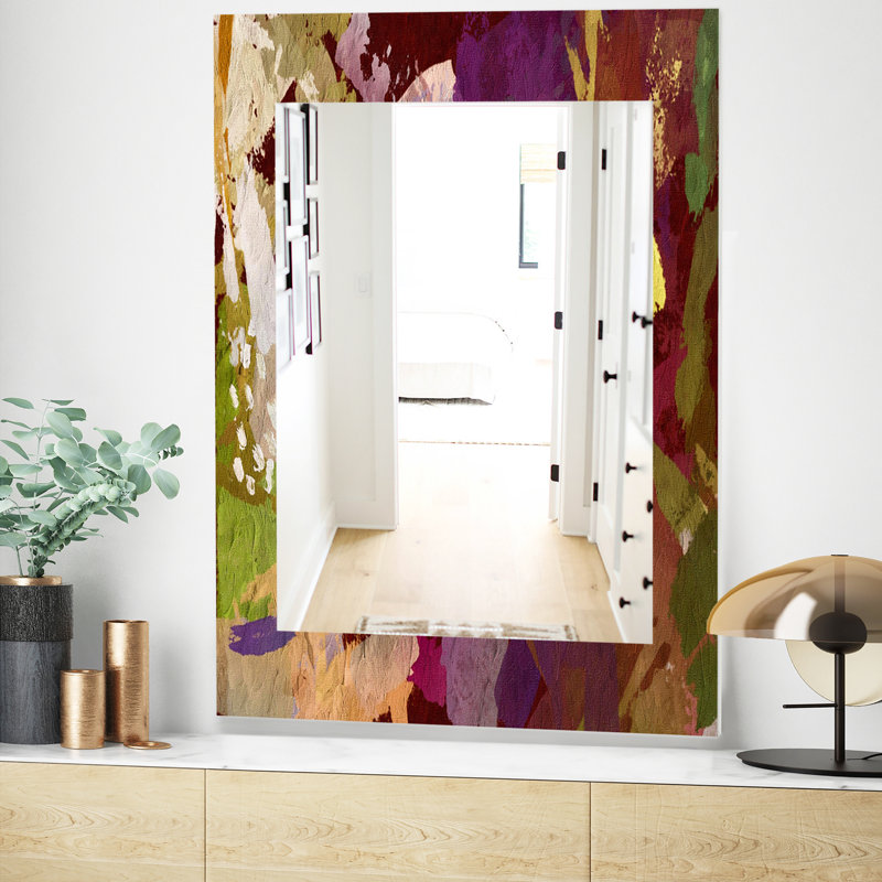 Miroir d'appoint psychédélique moderne et contemporain, H 39,4 po x l 29,5 po