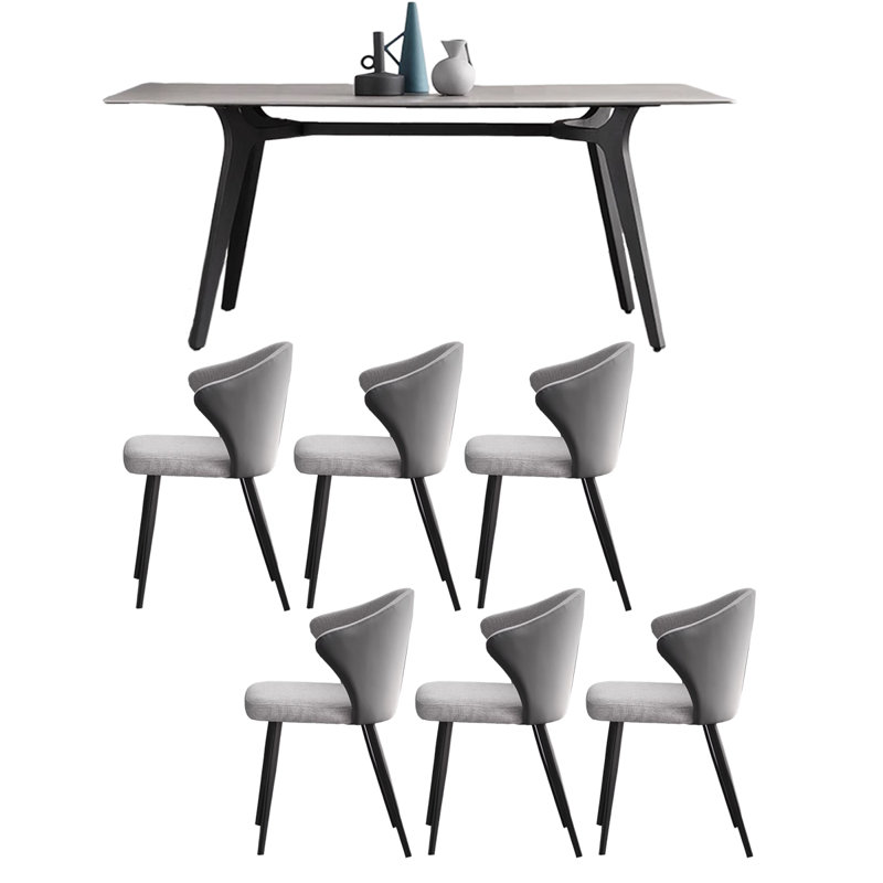 Table de salle à manger en pierre frittée de style italien, H 29,53 po x L 55,12 po x l 31,5 po