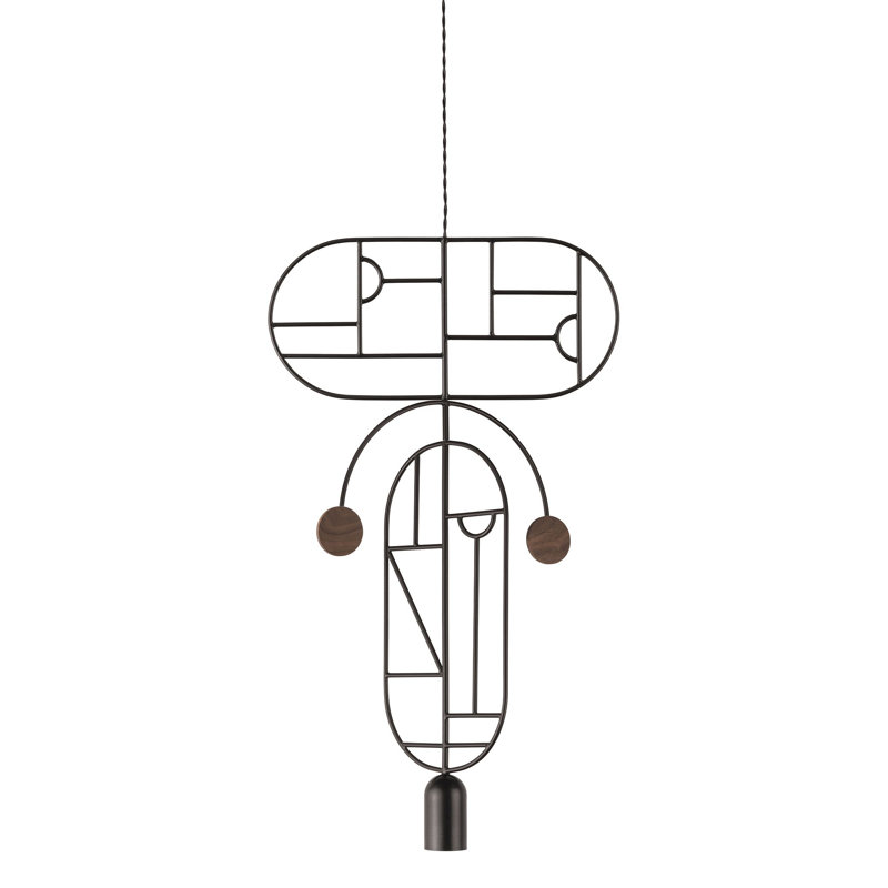 Wooden Dots 1 - Light Unique/Statement Pendant, Walnut, Black