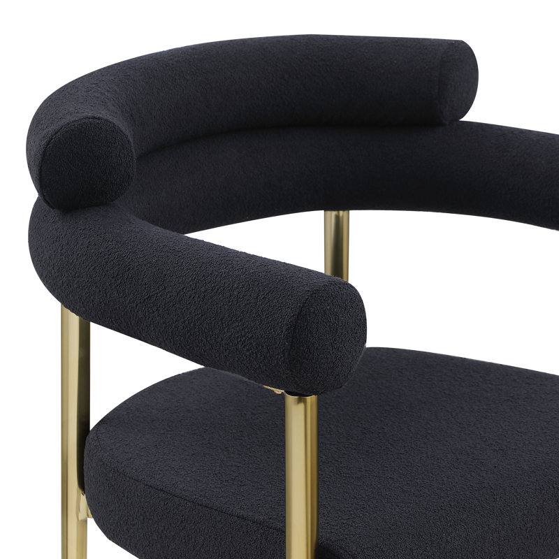 Chaises de salle à manger rembourrées Caratunk, Doré, Noir, noir, noir, noir