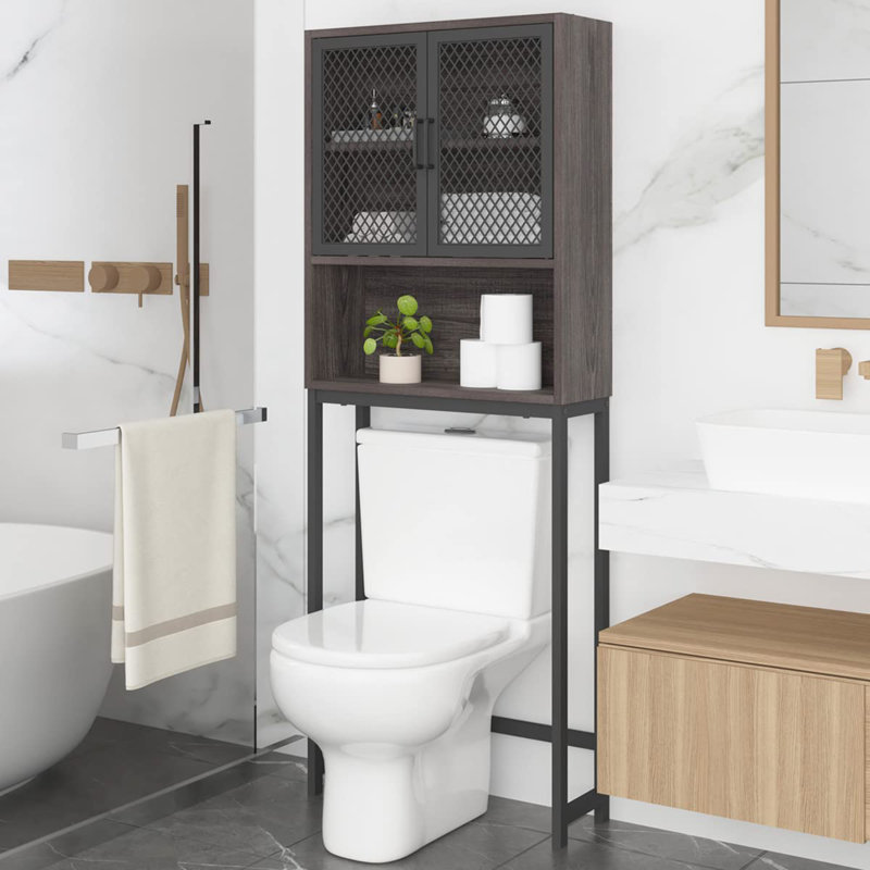 Armoire de rangement industrielle pour salle de bain - réglable, durable, Chêne gris foncé