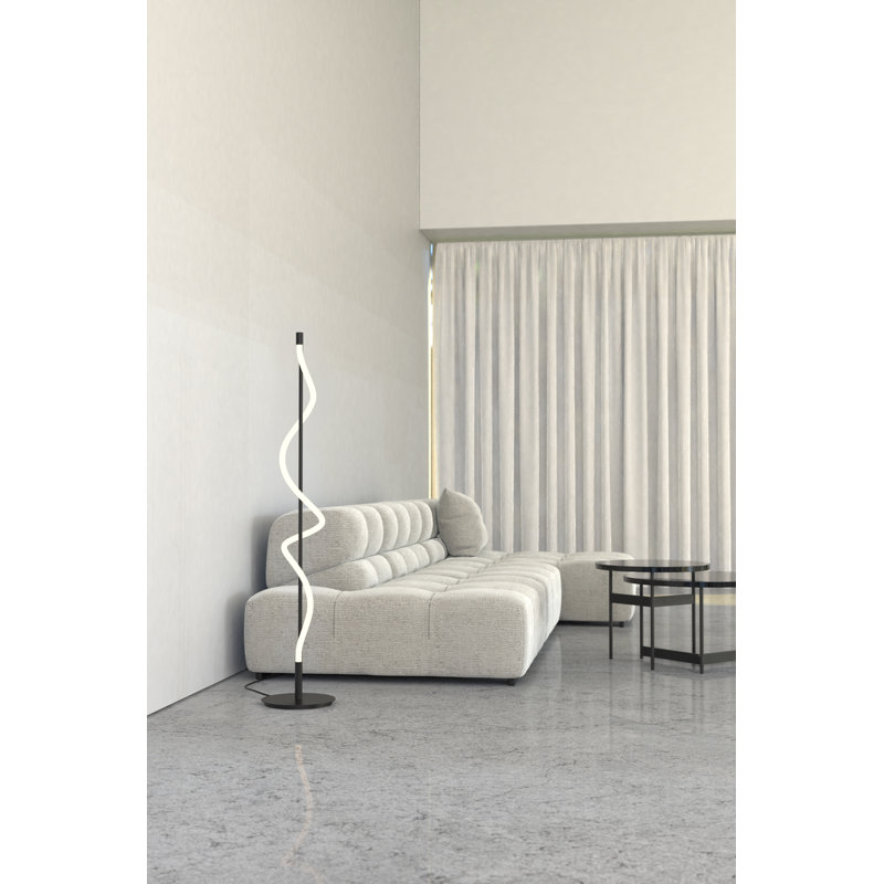 Cursive 60'' Black LED Column Floor Lamp