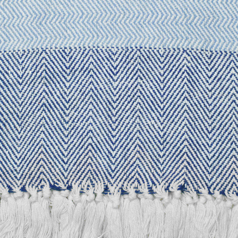  Jeté en coton Slub, Bleu