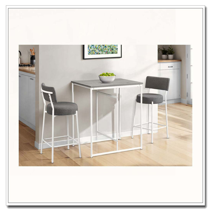 Barstool, Counter Height, Set Of 2,, White