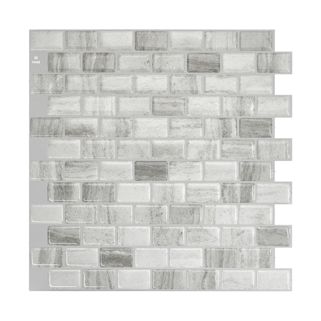 Peel and Stick Gel Backsplash Tile Ravenna 10" x 10" (Set of 4) Smart Tiles 