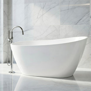 60" x 31" Freestanding Soaking Acrylic Bathtub