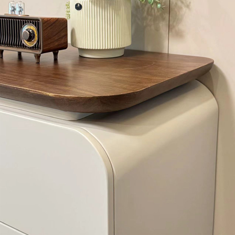 Modern simple drawer storage accent chest, Nut-Brown/Light Khaki