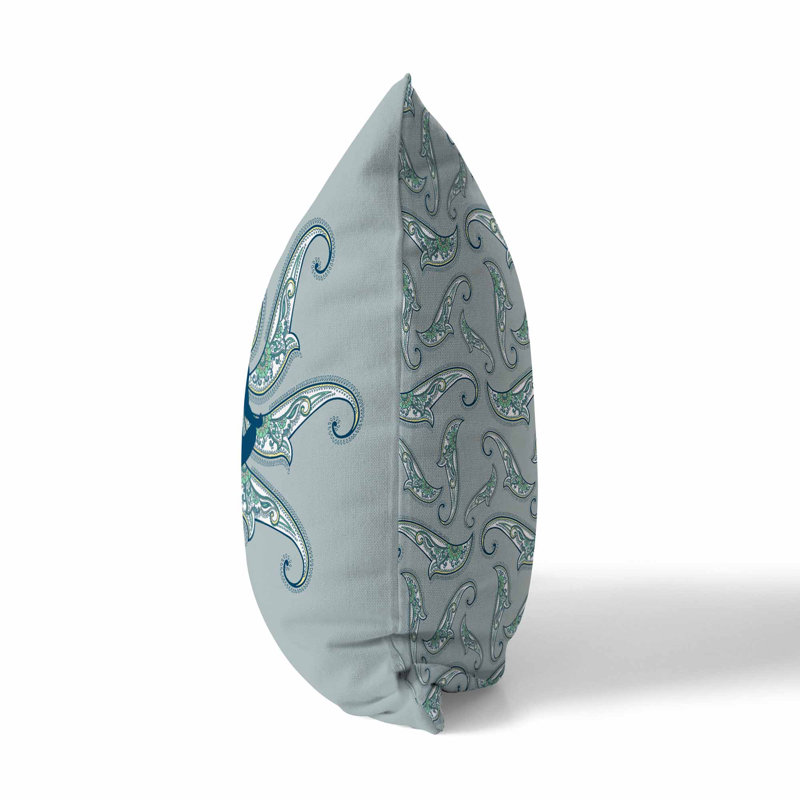Coussin Mystic Silence Broadcloth, Bleu / opale, H 18 po x l 18 po